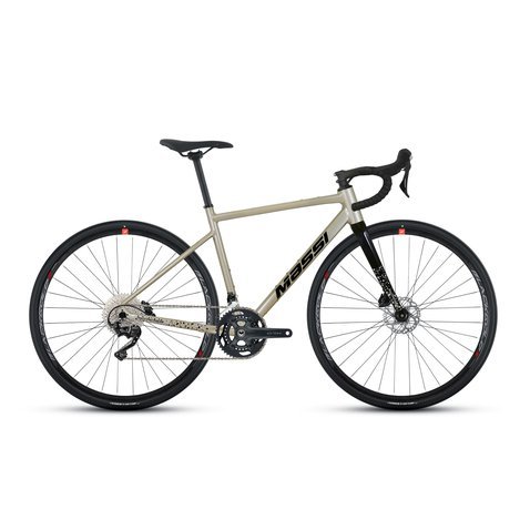 Gravel a cyklokrosové kolo Massi ACROSS ALU GRX 2×10 Silver / Black Glossy